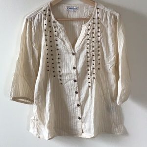 NEW!  Claudia Richard top in cream color